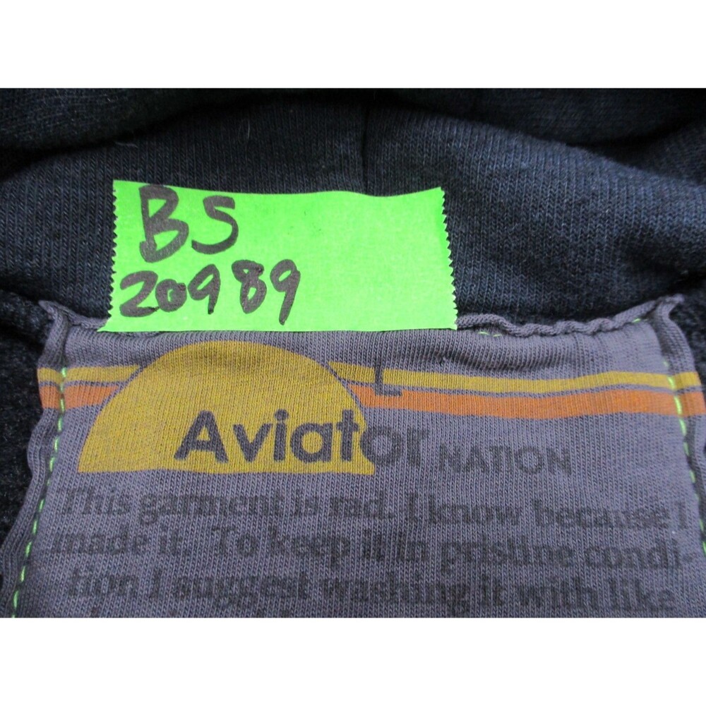 Aviator Nation 5 Stripe Hoodie Mens Large L Full Zip Fleece Blue Rainbow USA - Picture 5 of 16